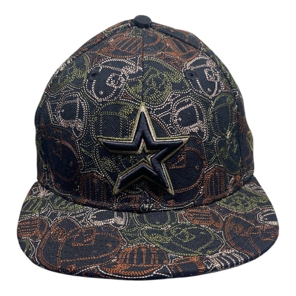 New Era 59Fifty Black Camo Stitch Houston Astros Baseball Fitted 7 1/8 Cap Hat - Picture 1 of 9